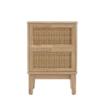 Lille Rattan Oak Bedside Cabinet - Image 4