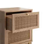 Lille Rattan Oak Bedside Cabinet - Image 2