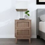 Lille Rattan Oak Bedside Cabinet
