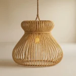 Mushroom Rattan Pendant Light